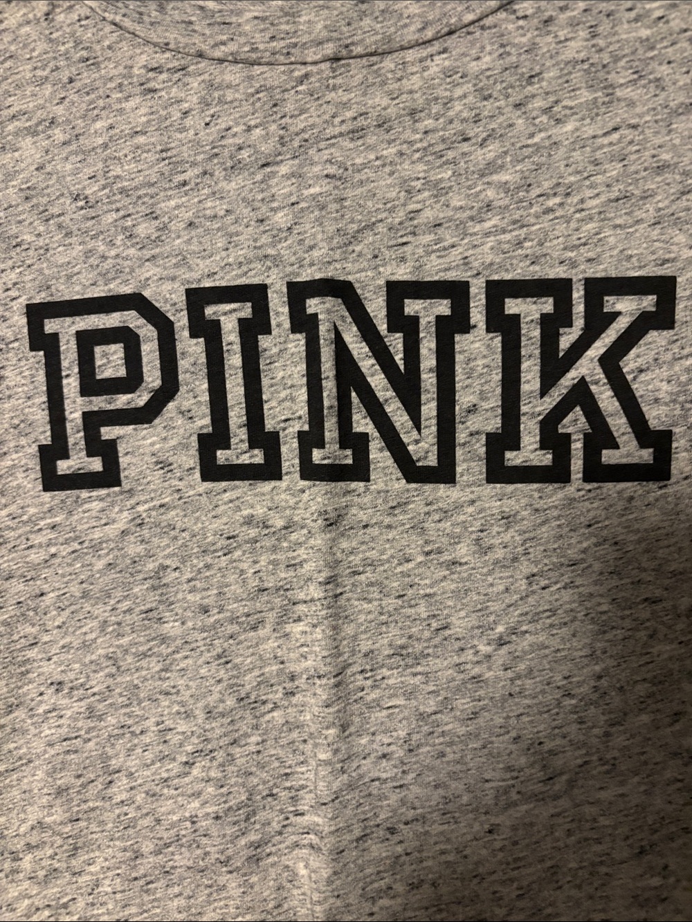 Victorias Secret PINK Grey Logo Tee Size L - Picture 2 of 3